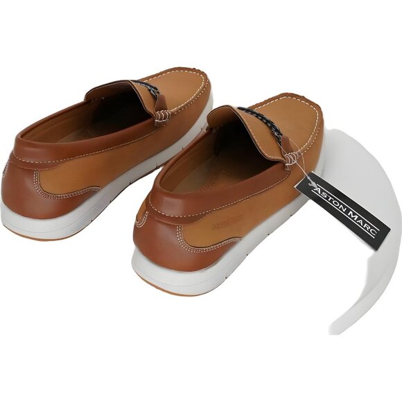 Aston Marc Crosby Bit Loafers Tan Leather Slip-On Driving Shoes Men 9M - Picture 3 of 6